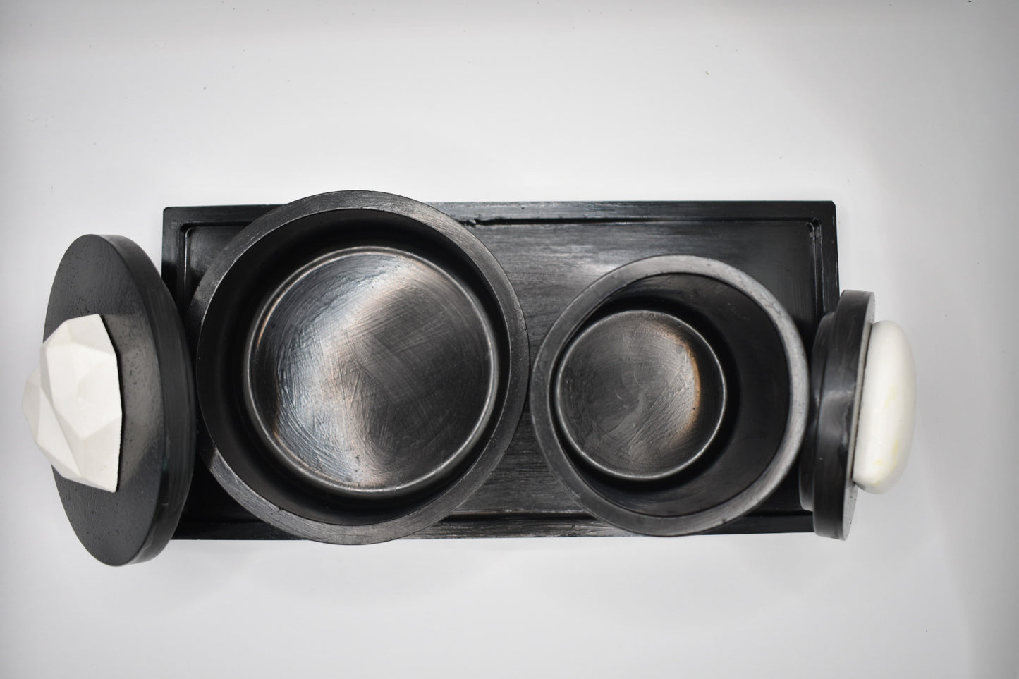 Candle & Match Set on Rectangular Tray