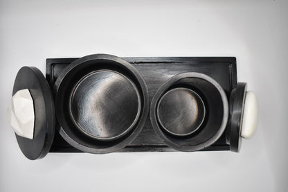 Candle & Match Set on Rectangular Tray