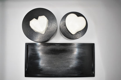 Candle & Match Set on Rectangular Tray