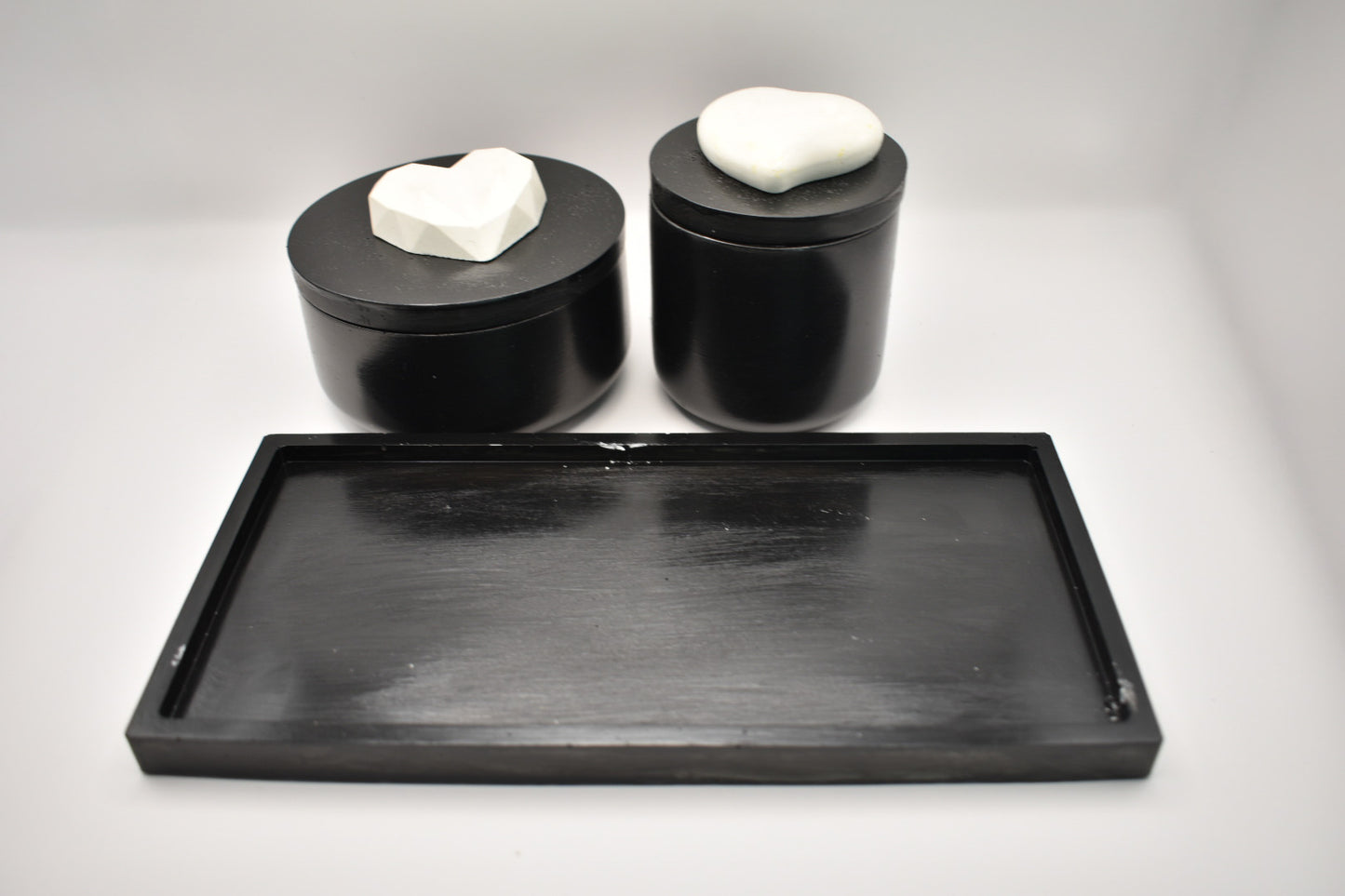 Candle & Match Set on Rectangular Tray
