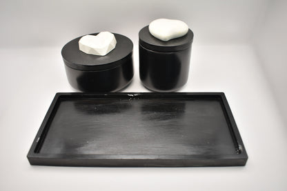 Candle & Match Set on Rectangular Tray