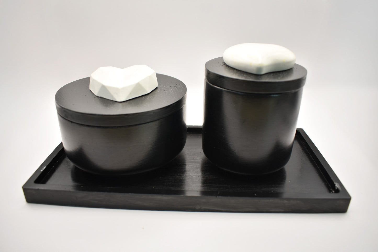 Candle & Match Set on Rectangular Tray