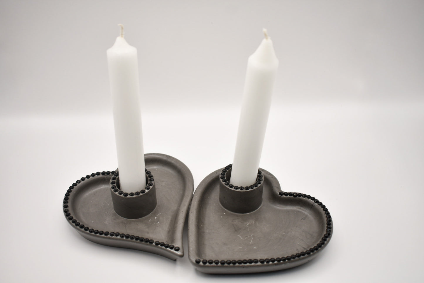 Heart-Shaped Rhinestone Candle Holder