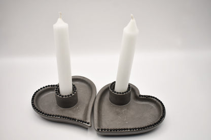 Heart-Shaped Rhinestone Candle Holder