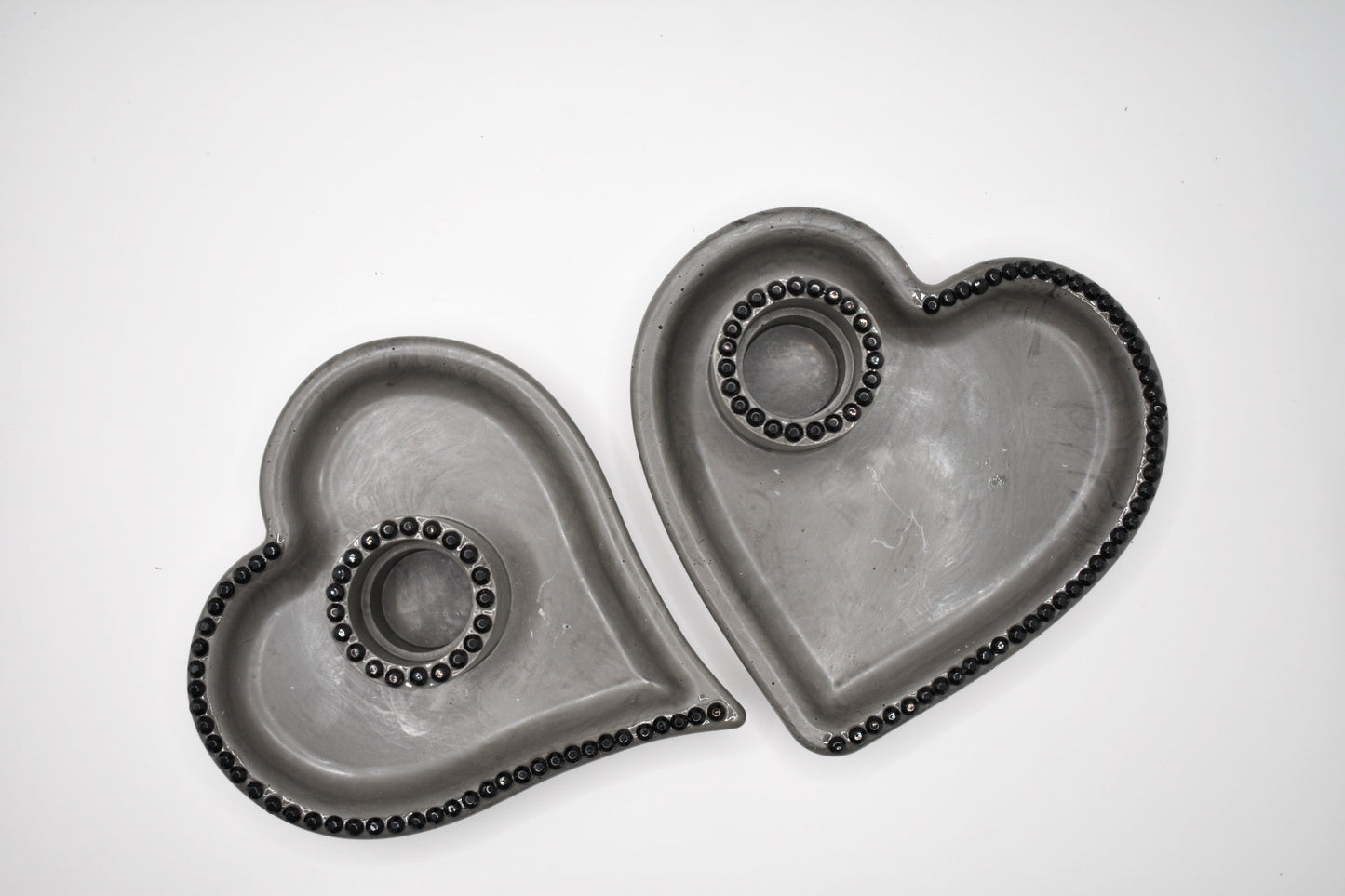 Heart-Shaped Rhinestone Candle Holder