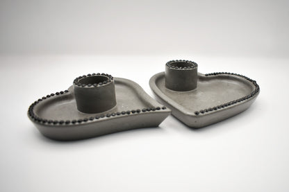 Heart-Shaped Rhinestone Candle Holder