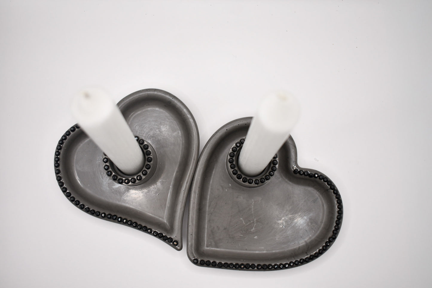 Heart-Shaped Rhinestone Candle Holder