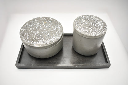 Candle & Match Set on Rectangular Tray