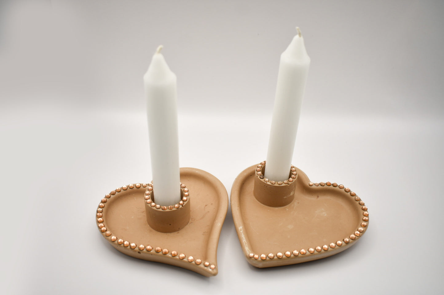 Heart-Shaped Rhinestone Candle Holder