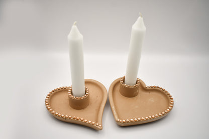 Heart-Shaped Rhinestone Candle Holder