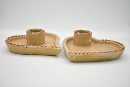 Heart-Shaped Rhinestone Candle Holder