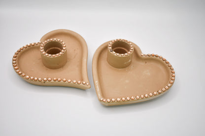 Heart-Shaped Rhinestone Candle Holder