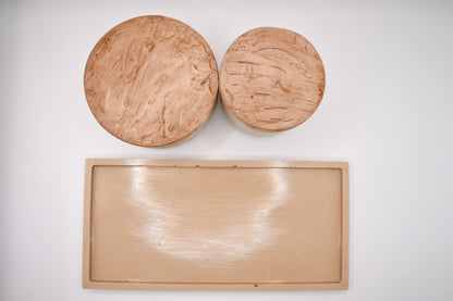 Candle & Match Set on Rectangular Tray