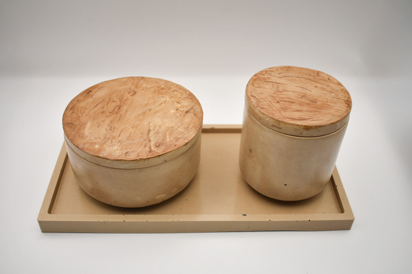 Candle & Match Set on Rectangular Tray