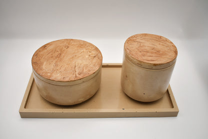 Candle & Match Set on Rectangular Tray