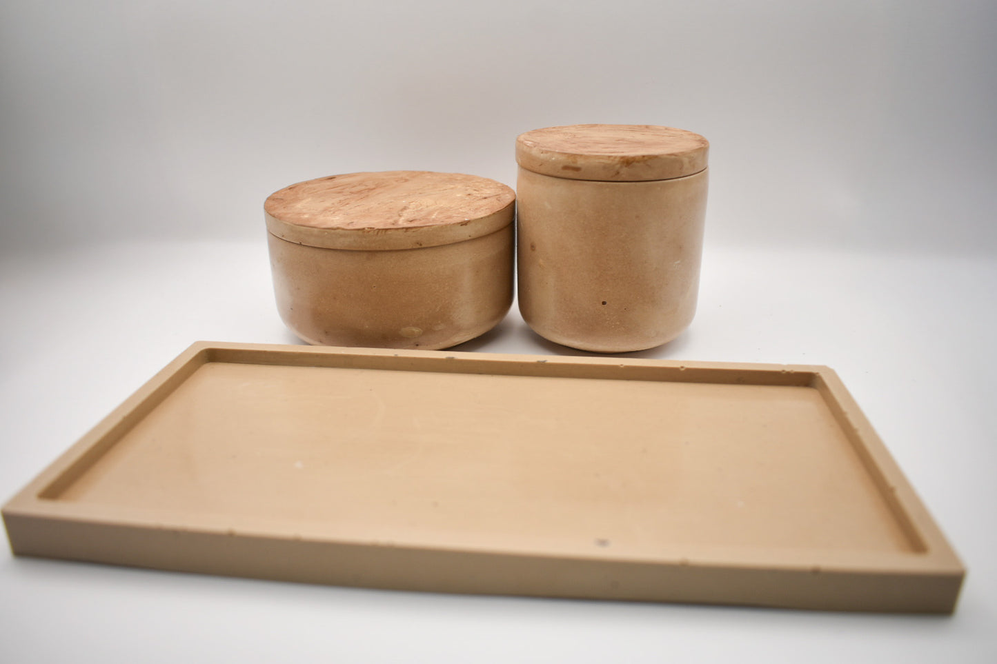 Candle & Match Set on Rectangular Tray