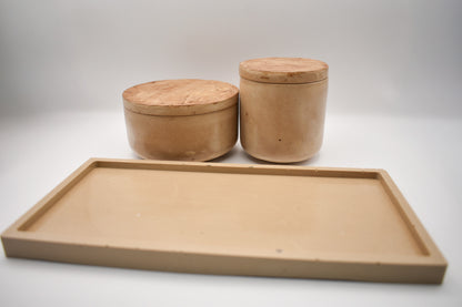 Candle & Match Set on Rectangular Tray