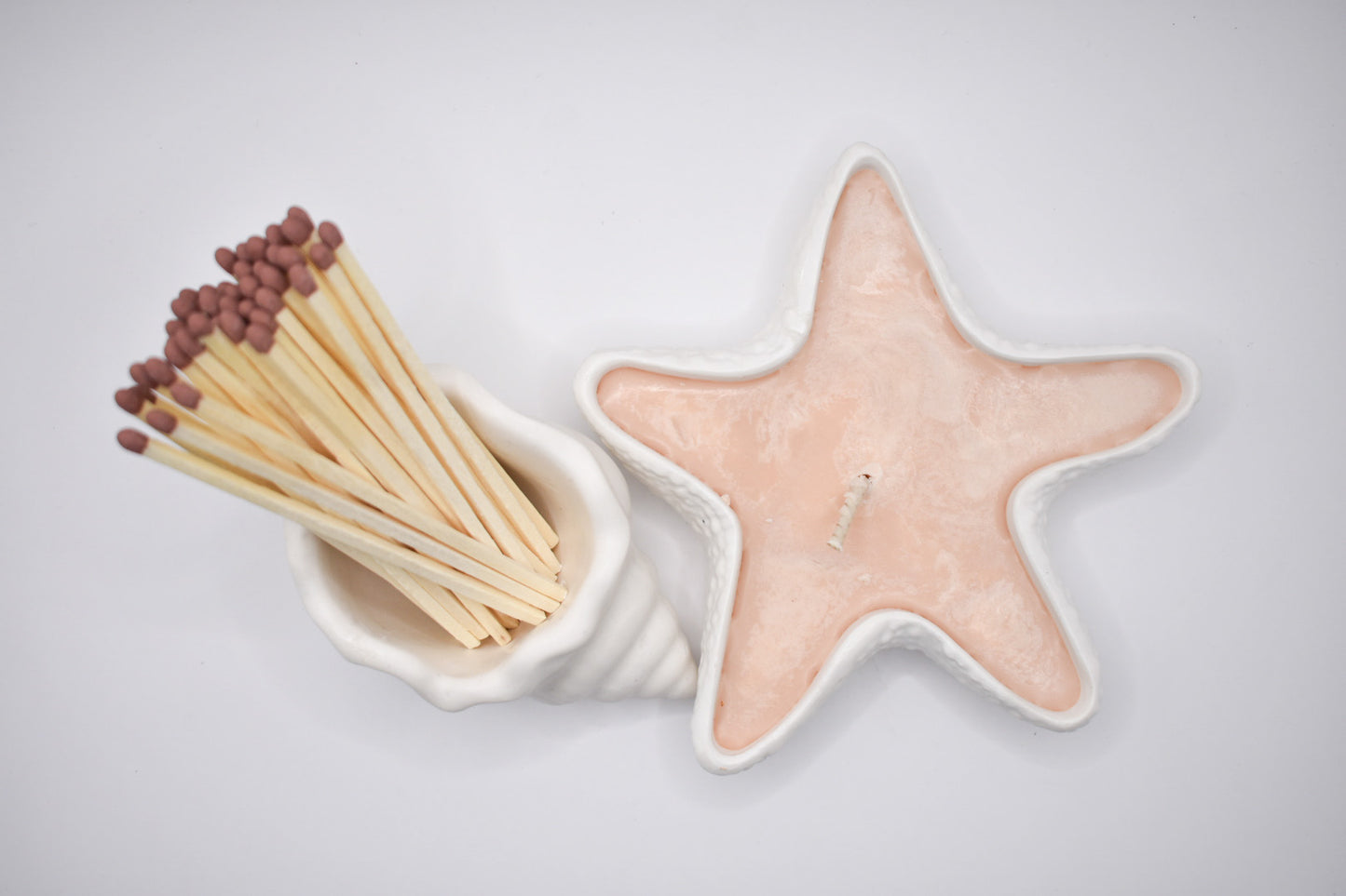 Sea Star Candle & Shell Match Holder