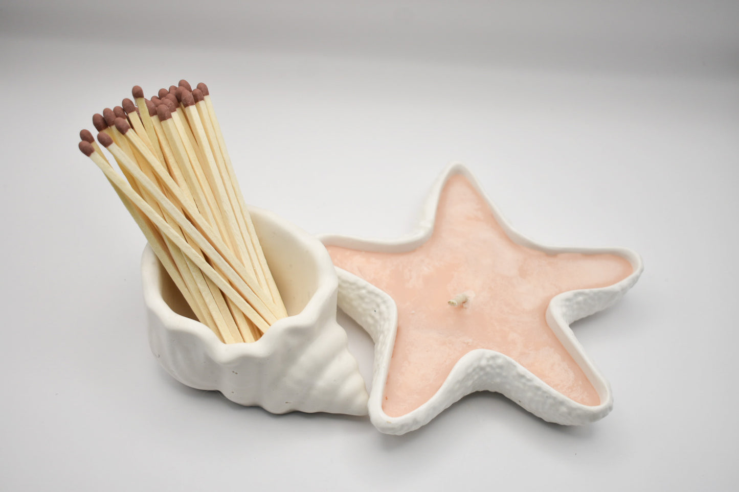 Sea Star Candle & Shell Match Holder