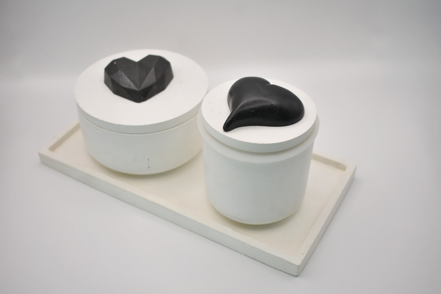 Candle & Match Set on Rectangular Tray