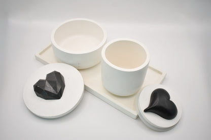 Candle & Match Set on Rectangular Tray