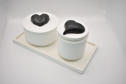 Candle & Match Set on Rectangular Tray